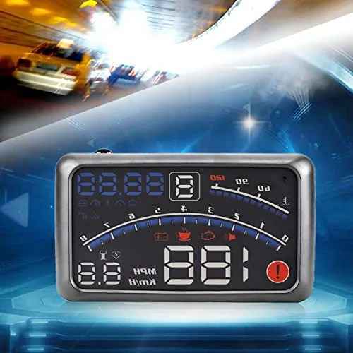 Vista 9 de KIMISS Velocímetro digital universal Heads Up Display MPH/KM/h Vehículo Smart HUD Display Digital Mini coche Dashboard Heads Up Parabrisas