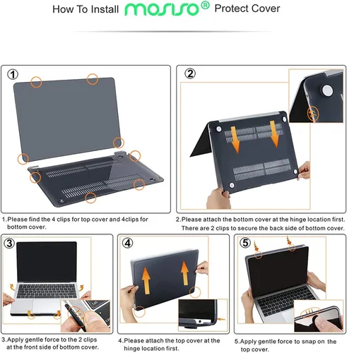 Vista 6 de MOSISO - Compatible con funda para MacBook Air de 13 pulgadas, versión 2022, 2021, 2020, 2019, 2018, A2337 M1 A2179 A1932, Touch ID, carcasa rígida