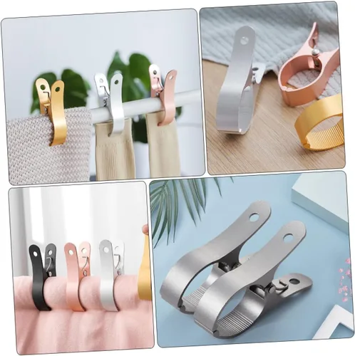 Vista 5 de Clips de secado de ropa, abrazaderas de toalla de playa, clip de metal para colcha, pasadores de ropa de metal, clips de utilidad, silla de playa