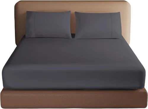 Vista 27 de 2 paquetes de sábanas ajustables 100% algodón egipcio tamaño TwinXL, sábana ajustable de 600 hilos de algodón, sábana bajera con bolsillo profundo