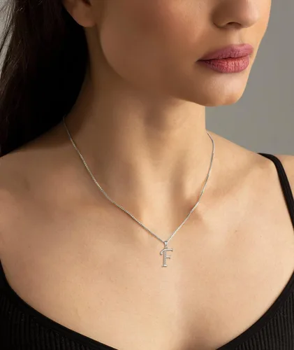 Vista 3 de YL Collares con iniciales para mujer, plata de ley 925, circonita cúbica, 26 joyas del alfabeto, Metal, circonita