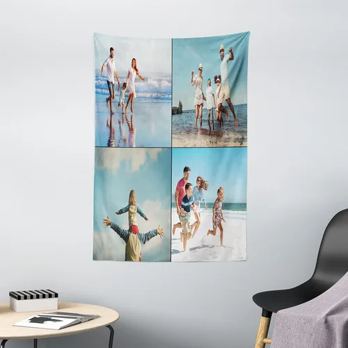 Vista 7 de Ambesonne Tapiz personalizado con fotos, ultra suave satén para colgar en la pared para dormitorio, sala de estar, dormitorio, decoración para todas