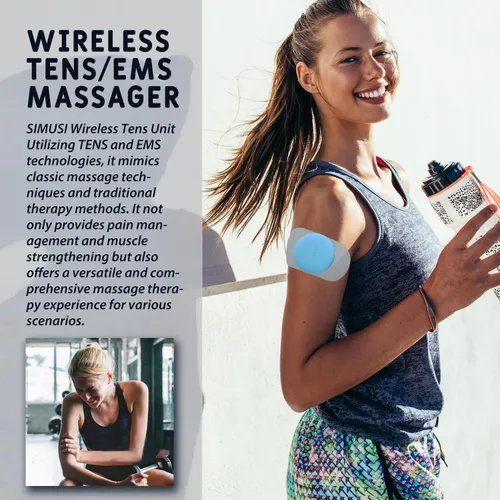 Vista 2 de Estimulador muscular inalámbrico de 18 modos, estimulador electrónico de terapia física para alivio del dolor de pies, hombros, cuello, ciática