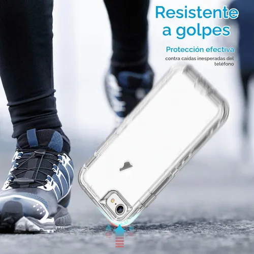 Vista 5 de ORIbox - Funda compatible con iPhone 7 Plus, compatible con iPhone 8 Plus, resistente a prueba de golpes, anticaída, funda transparente Cristal