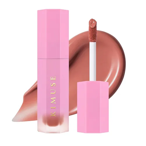 Vista 10 de KIMUSE Rubor líquido para mejillas, tinte hidratante para labios y mejillas Rosa neutro suave de fantasía