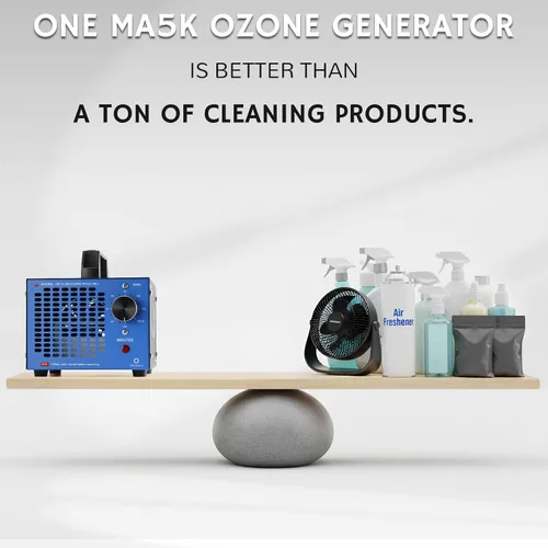 Vista 3 de Airthereal MA5K - Generador de ozono para el hogar, eliminador de olores ionizador de aire de ozono con temporizador de 120 minutos, diseño ligero