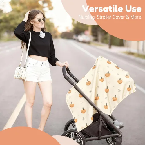 Vista 7 de Cubierta de lactancia con ventilador, delantal de lactancia ajustable transpirable, con cuello de arco para mujer, con clip de mini ventilador