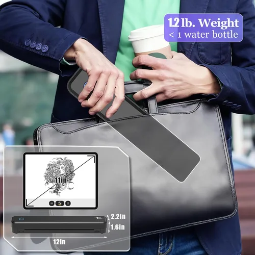 Vista 5 de Impresora de plantillas de tatuajes, máquina térmica portátil inalámbrica Bluetooth para artistas y principiantes, kit de transferencia de tatuajes