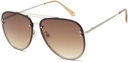 Vista 6 de VIVIENFANG Premium Rimless Oversized Aviator Sunglasses for Women, Polarized PC Lens UV Protection Womens Shade VF2203