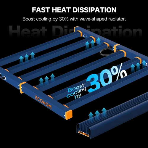 Vista 6 de Luz LED de crecimiento, luces de crecimiento de 500 W para plantas de interior, luz de crecimiento de espectro completo, lámpara de planta plegable