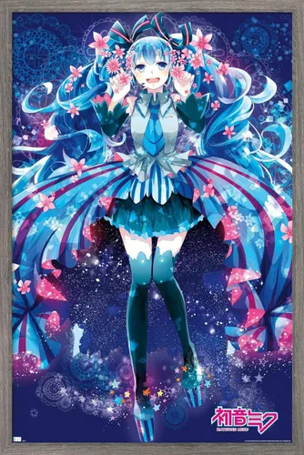 Vista 9 de Hatsune Miku - Póster de pared de flores, 34 pulgadas de largo x 22.4 pulgadas de ancho, versión premium sin marco