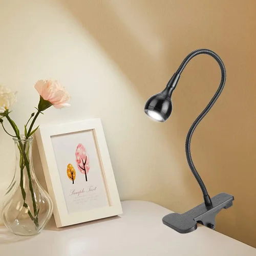 Vista 5 de Yosoo Abrazadera LED, clip de abrazadera flexible USB en luz de escritorio LED lámpara de noche para estudio de lectura