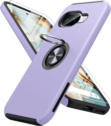 Vista 67 de JAME Funda delgada para Google Pixel 7 Pro, soporte de anillo a prueba de Azul