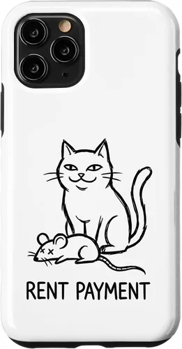 Vista 29 de Pago de alquiler Humor divertido gato para gato papá gato mamá caso para iPhone 17