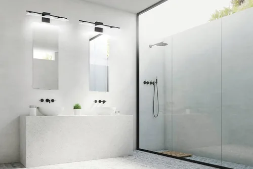 Vista 3 de EGLO Metrass - Lámpara de pared de 3 luces para baño, moderno, regulable, LED, espejo de tocador, negro mate