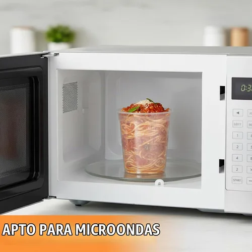 Vista 6 de Lawei Paquete de 50 recipientes de 32 onzas con tapas, almacenamiento de alimentos de plástico a prueba de fugas para preparación de comidas, sopa