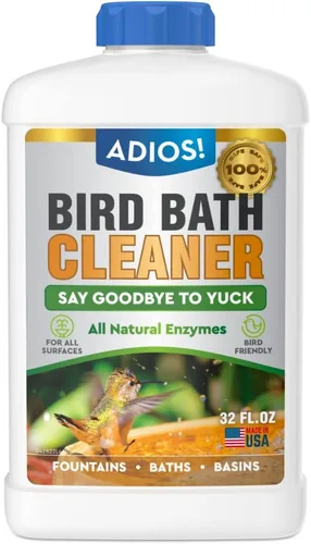 Vista 8 de ADIOS! Limpiador de baño para pájaros para fuentes y cuencos al aire libre, limpia de forma segura metal, vidrio y piedra (8 onzas)