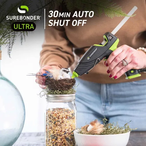 Vista 5 de Pistola de pegamento caliente Surebonder con apagado automático, doble temperatura, tamaño completo, 1.5 veces la potencia de las pistolas
