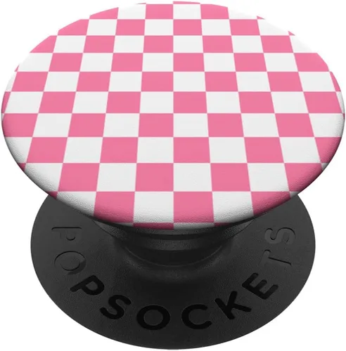 Vista 6 de Lindo tablero de ajedrez rosa clásico a cuadros PopSockets MagSafe PopGrip para iPhone