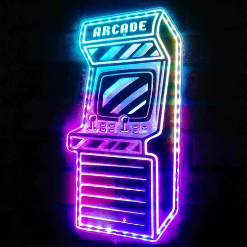 Vista 35 de ADVPRO Arcade Retro Game Classics Video Room RGB Dynamic Glam LED Sign - Forma de corte a borde - Decoración 3D inteligente - Señalización