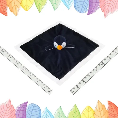 Vista 2 de Manta de seguridad suave de pingüino negro para bebé, manta de felpa con personaje de pingüino, regalo de baby shower/cuarto de bebé, bebé recién