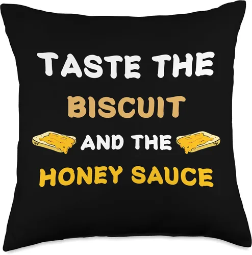 Vista 5 de Taste the Biscuit Merch Apparel Merch Taste The Biscuit - Almohada con salsa de miel, 16 x 16 pulgadas, multicolor