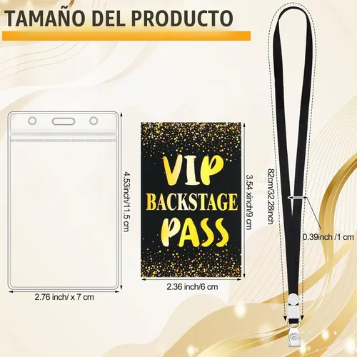 Vista 2 de Gueevin 50 juegos de cordones VIP con tarjetas de plástico VIP Pass