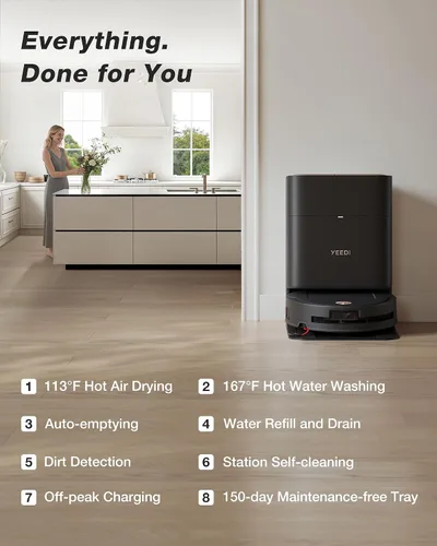 Vista 6 de Yeedi by ECOVACS M14 Plus Robot Aspirador y trapeador, OZMO Rodillo