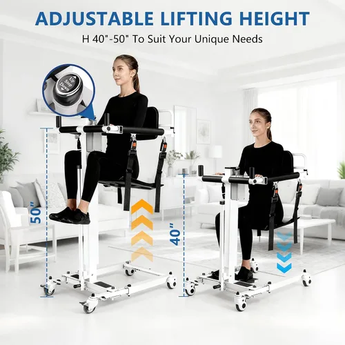 Vista 7 de Silla elevadora eléctrica mejorada para pacientes, silla elevadora de transferencia plegable para automóvil, silla de ducha elevadora