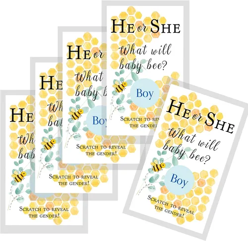 Vista 5 de Boutique Marketing LLC It's A Boy Gender Reveal Tarjetas para raspar Fiesta de revelación de género Juegos de revelación de género con temática