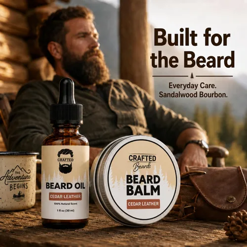 Vista 5 de Juego de aceite y bálsamo para barba, cuidado de la barba más suave, suave e hidratado, aroma de madera de cedro, regalo para hombres