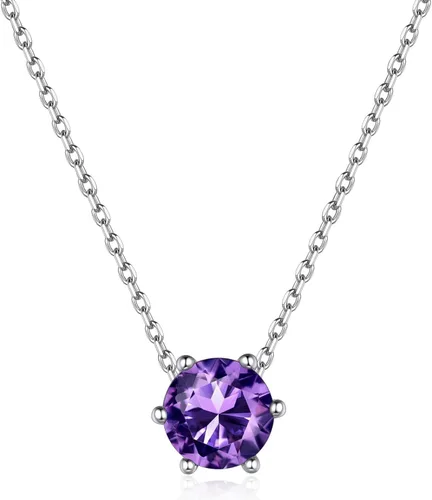 Vista 34 de ChicSilver Birthstone Necklace for Women 925 Sterling Silver Stone Necklace 925 Sterling Silver, Hypoallergenic for Sensitive Skin, 12-Months Zafiro