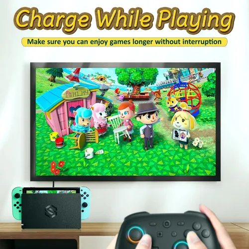 Vista 7 de Muelle de TV con pantalla para Switch Console, reemplazo para Switch Dock