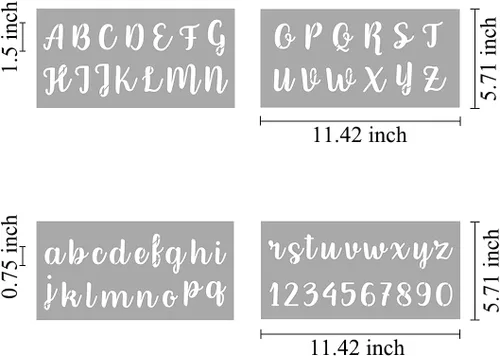 Vista 6 de Plantillas de letras del alfabeto para pintar, paquete de 16 plantillas de plantillas de letras para madera, pasteles, galletas y manualidades