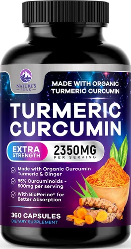 Vista 11 de Suplemento de curcumina de cúrcuma – 1750 mg de cúrcuma orgánica por porción – 95% curcuminoides, jengibre y pimienta negra BioPerine para una mejor