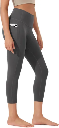 Vista 56 de ODODOS Pantalones capri de yoga suaves como mantequilla para salón con bolsillos para mujeres, leggings capri de cintura alta de 14"/19"/21