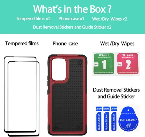 Vista 319 de Jeylly Compatible con Samsung Galaxy A22 5G Funda, Funda Samsung A22 5G con 2pcs protectores de pantalla de vidrio templado