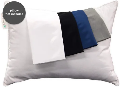 Vista 2 de AllerEase Ultra Suave Protección Avanzada contra Alergias Protector de Almohada Lavable a Máquina con Cremallera para Viaje, Tamaño 14" x 20", Gris