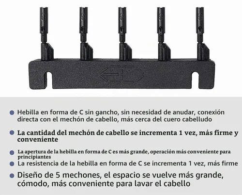 Vista 7 de Extensiones de cabello 6D con hebilla en forma de C para 2ª generación, kit de extensiones de cabello humano sin rastro (40 piezas)