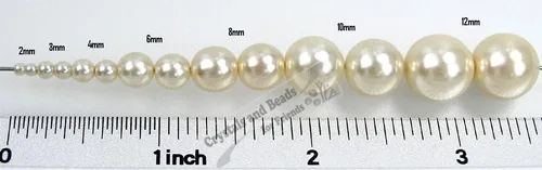 Vista 2 de Perlas de imitación de cristal redondas checas, 600 piezas (4 x 150 piezas) de perla crema de 0.079 in