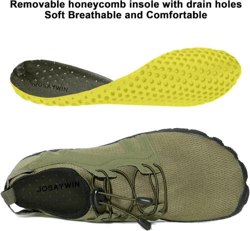 Vista 3 de Josaywin Zapatos de agua para hombre descalzos de secado rápido, calcetines acuáticos para natación, buceo, surf, piscina, deportes acuáticos