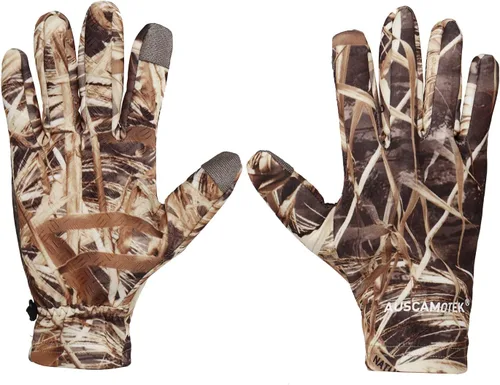Vista 3 de AUSCAMOTEK Guantes de camuflaje de caza de pato para hombres con dedos para pantalla táctil