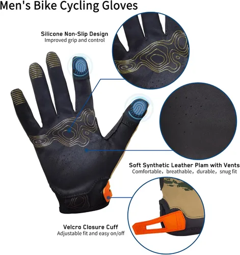 Vista 2 de Guantes de ciclismo para paseos cortos, guantes de correr, guantes de pesca, pantalla táctil, ligeros, elásticos, excelente agarre, para uso diario