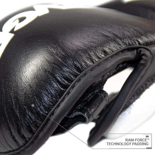 Vista 4 de Revgear Pro Series MS1 MMA Boxing Gloves, Premium Leather for Muay Thai, Sparring, MMA Enthusiasts, Medium, Black, Ideal for Training, Great