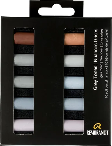 Vista 9 de Rembrandt Juego de micro pastel suave, medias barras de 5 piezas, Siennas quemadas Half-Stick Pastels Set for Smooth Color Transfer, High