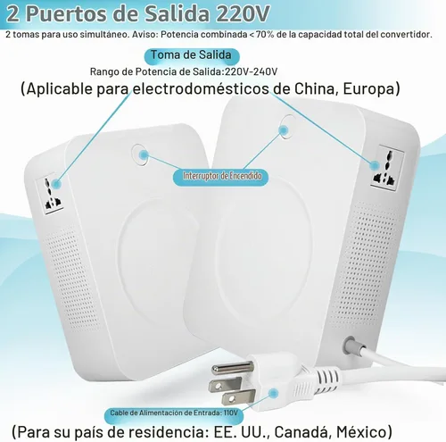 Vista 4 de uyoyous - Convertidor de voltaje de 2000 W, 110 V a 220 V, 120 V a 240 V