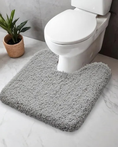 Vista 16 de Disolla Alfombra de inodoro en forma de U, color beige, 23 x 24, lavable a máquina, antideslizante, alfombra de piso de inodoro de felpa suave