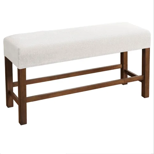 Vista 10 de Fundas rectangulares elásticas para banco y sillas de comedor, tela jacquard suave, extraíble y lavable, protector de asiento antipolvo para sala