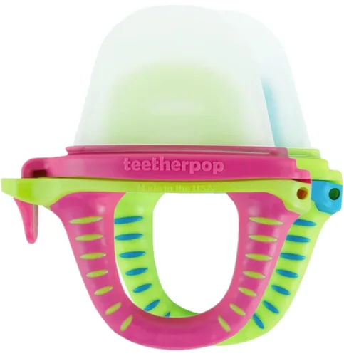 Vista 13 de Teetherpop Mordedor de silicona rellenable para bebés – Moldes de paletas de leche materna para la dentición con ranuras antiderrame – Mordedores