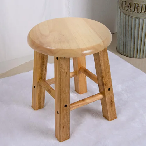 Vista 9 de Veemoon Taburete redondo de madera de repuesto para silla de bar resistente, taburete de madera maciza, almohadillas pequeñas de tacto suave